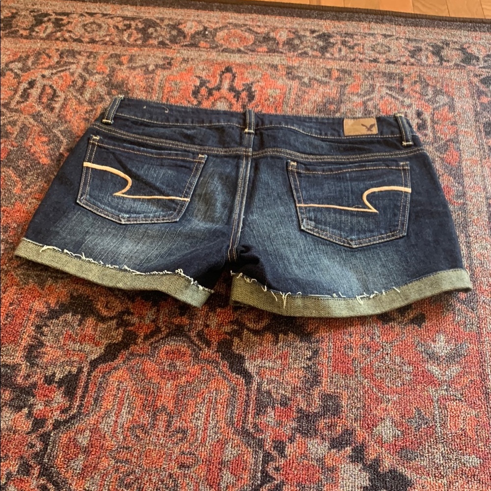 American Eagle Outfitters Blue Jean Shorts Distressed Cut-Off